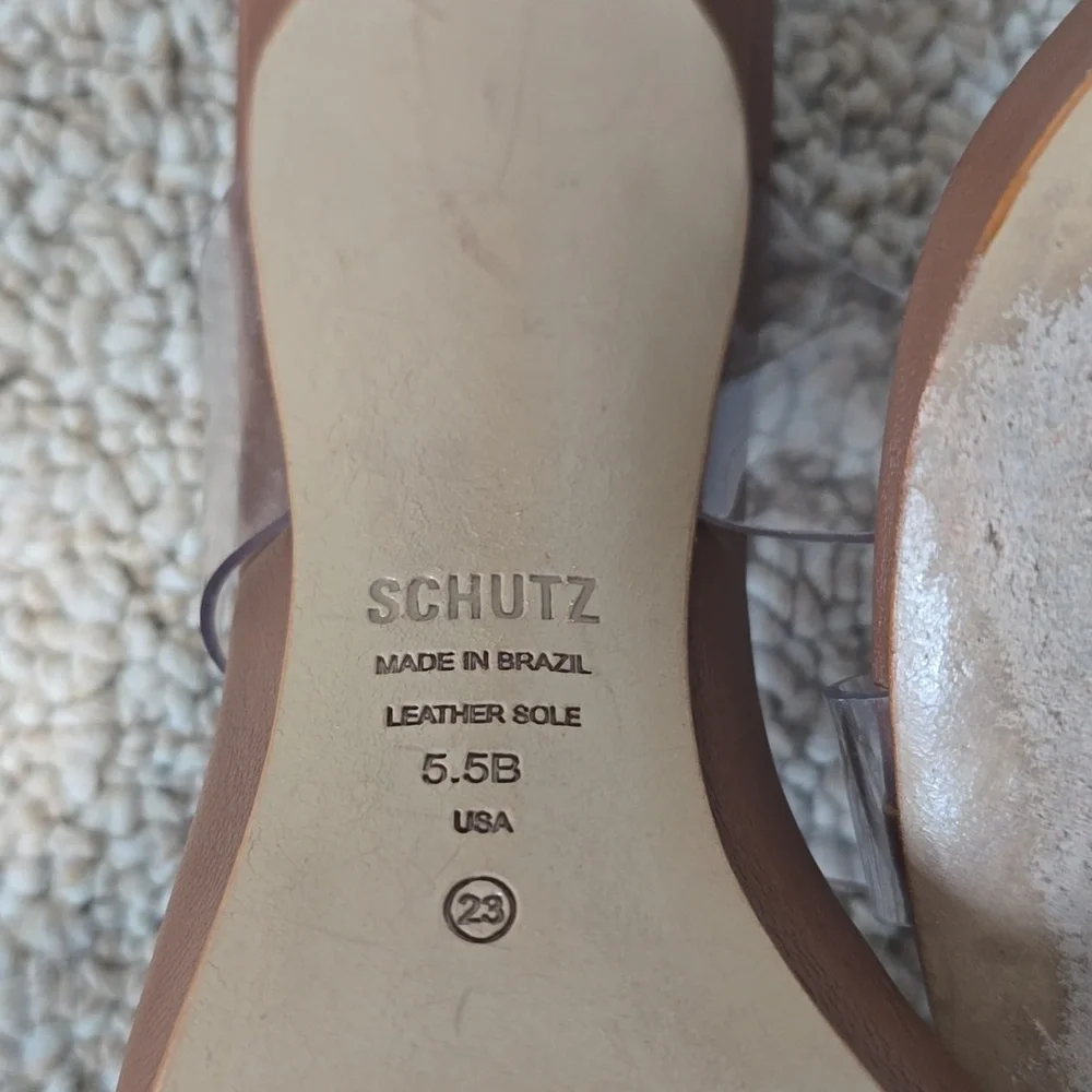 Schutz Ariella Stiletto Sandals Color Wood Size 5.5 - Picture 5 of 6